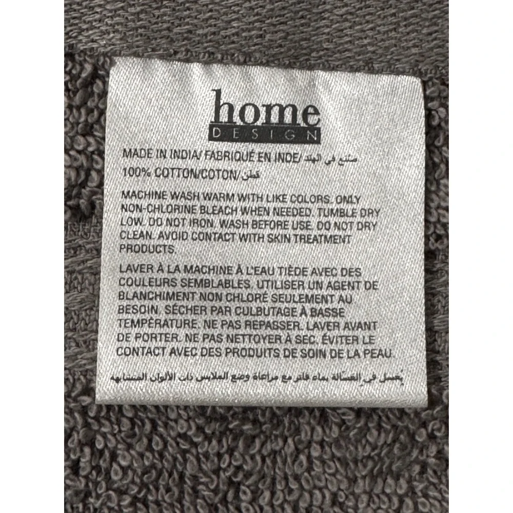 Home Design Medium Grey Hand & Washcloth Towels